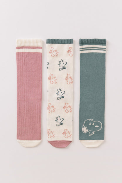 Women Secret_Multi-Color_Pack of 3 Long Snoopy Socks_4482706_98_01