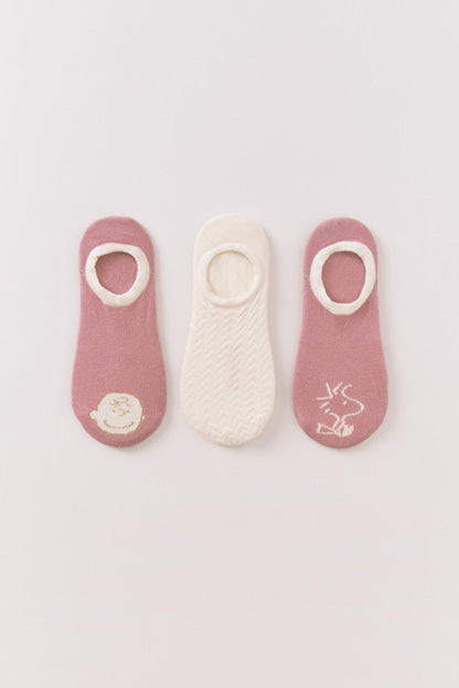Women Secret_Pink_Pack of 3 Pink Snoopy Slip on Socks_4482708_72_01