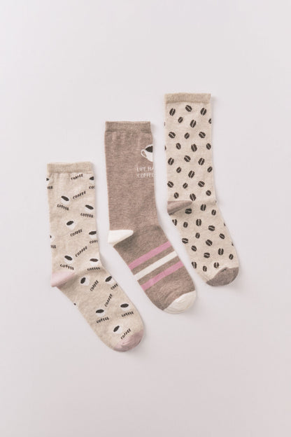 Women Secret_Light Brown_Pack of 3 Long Brown Socks_4482721_32_01