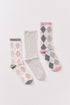 Women Secret_Multicoloured_Pack of 3 Long Rhombus Socks_4482724_98_01