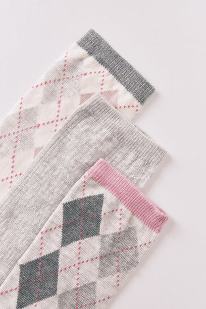 Women Secret_Multicoloured_Pack of 3 Long Rhombus Socks_4482724_98_02