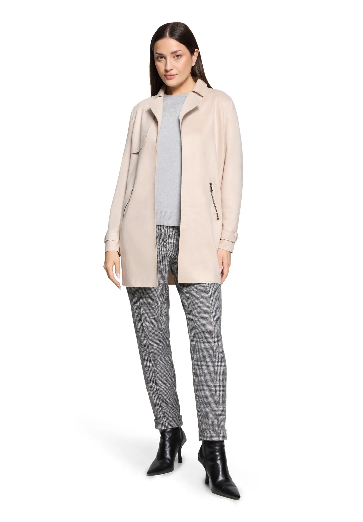 Betty Barclay Soft Nature Women Long Jacket with Lapel Collar SKU: 4484-3396_1098 Image 02