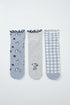 Women Secret Multicoloured Women Snoopy Print 3-Pack Ankle Socks SKU: 4484873_98 Image 01