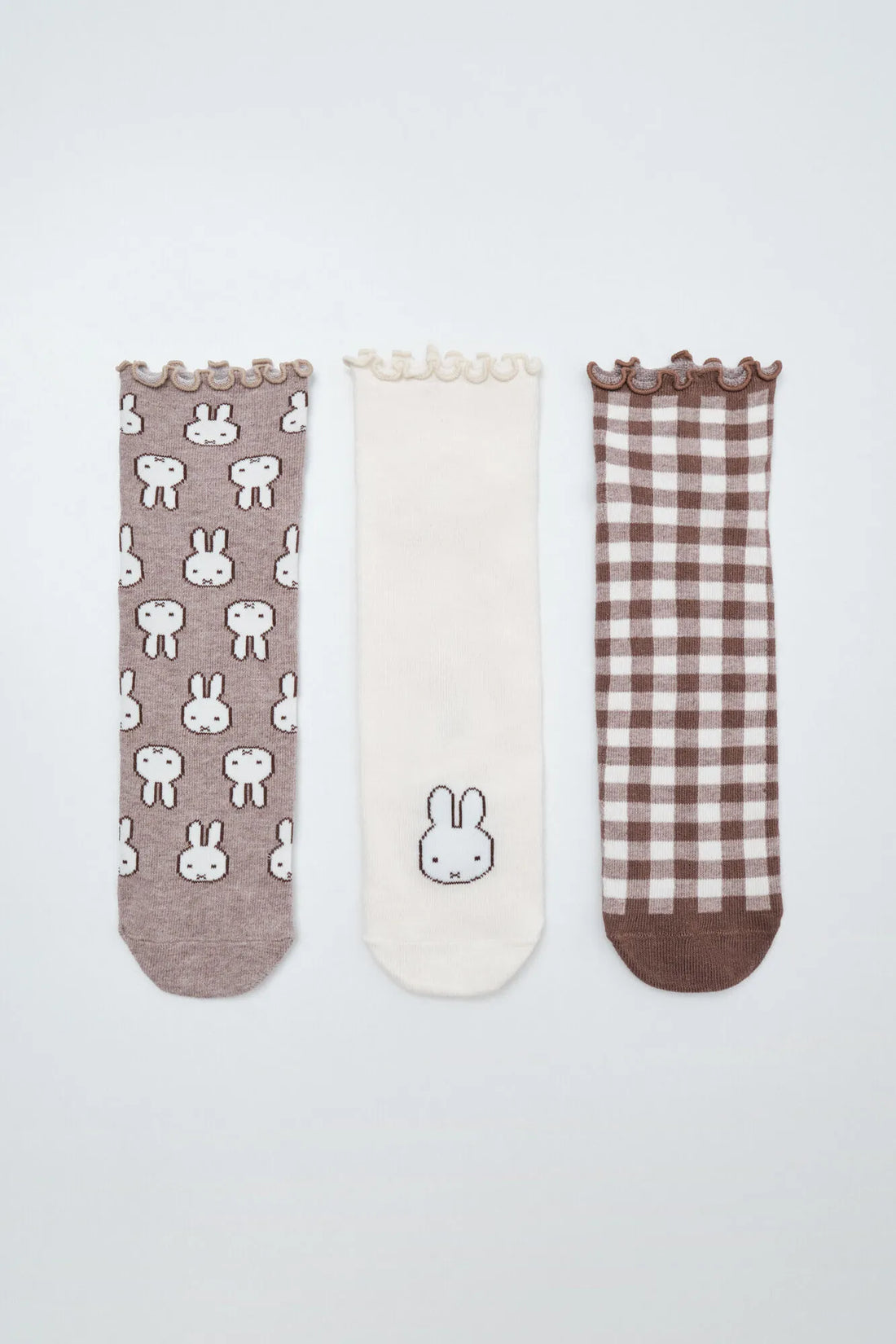 Women Secret Brown Print Women Miffy Print 3-Pack Ankle Socks SKU: 4484874_39 Image 01