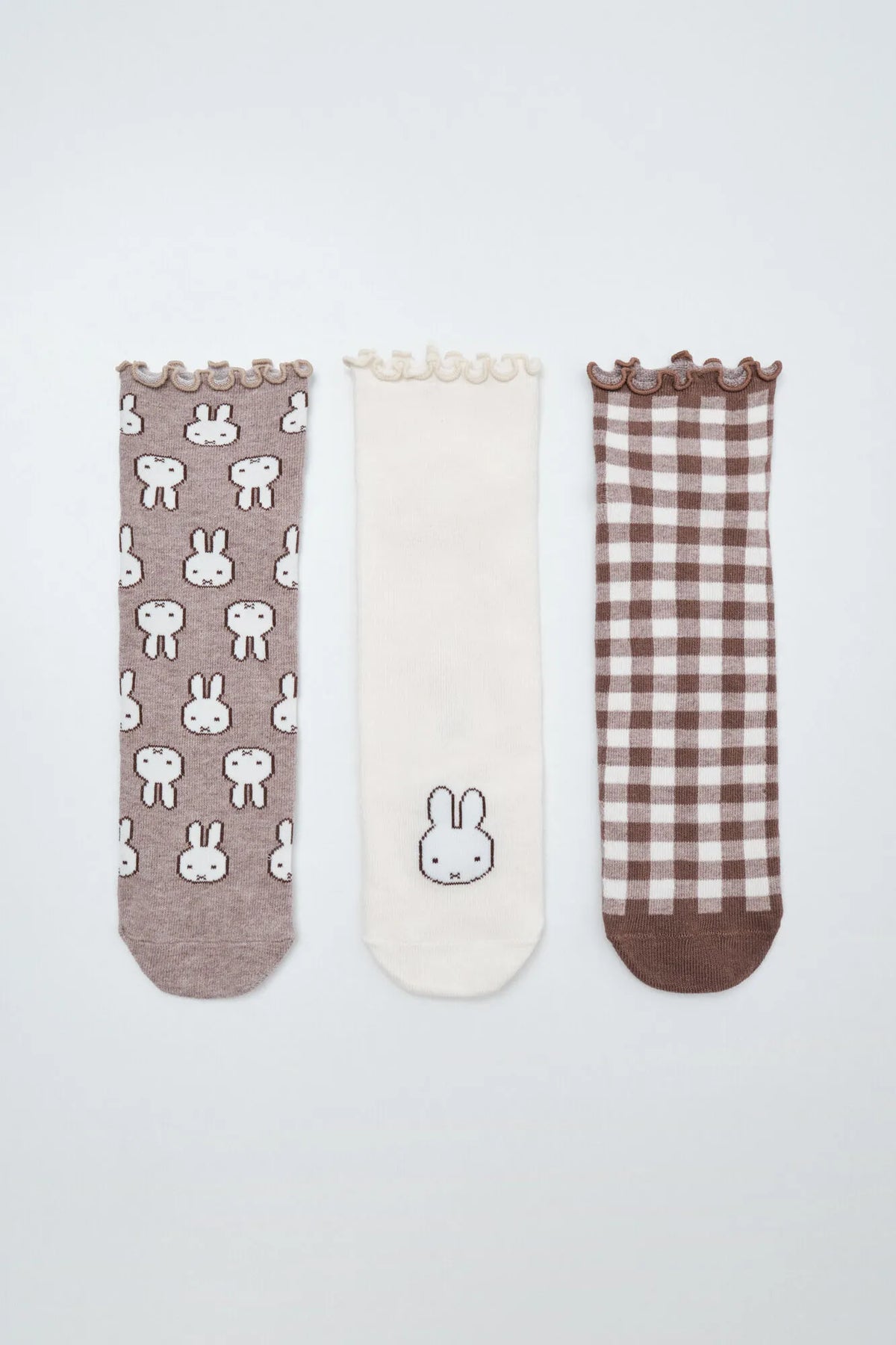Women Secret Brown Print Women Miffy Print 3-Pack Ankle Socks SKU: 4484874_39 Image 01