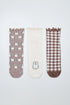 Women Secret Brown Print Women Miffy Print 3-Pack Ankle Socks SKU: 4484874_39 Image 01