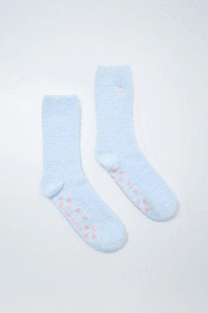 Women Secret Medium Blue Women Beige Fluffy Long Socks Hello Kitty SKU: 4484879_12 Image 01