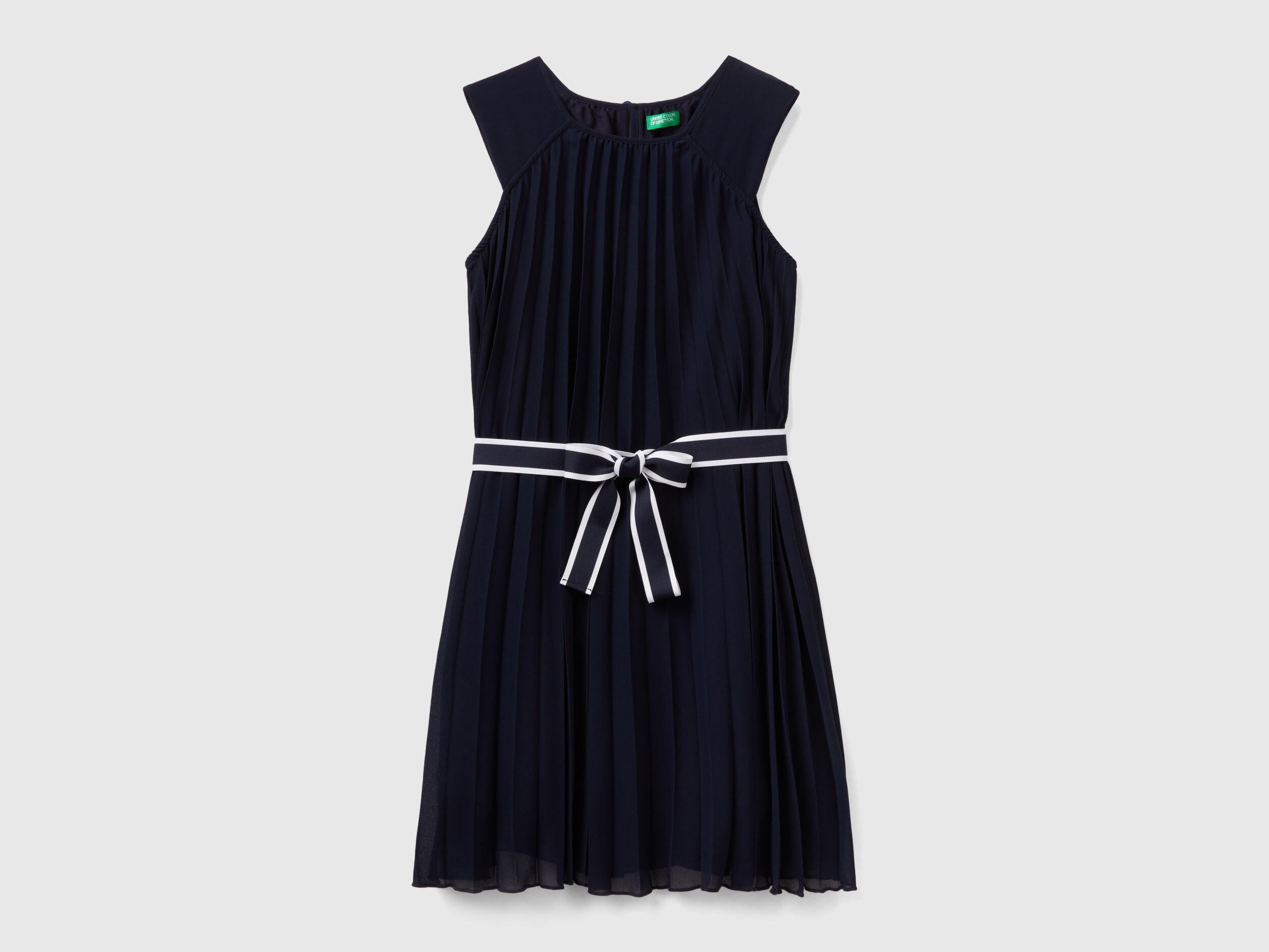 Pleated Dress With Belt_44BRCV02L_016_01