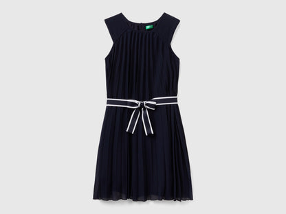 Pleated Dress With Belt_44BRCV02L_016_01