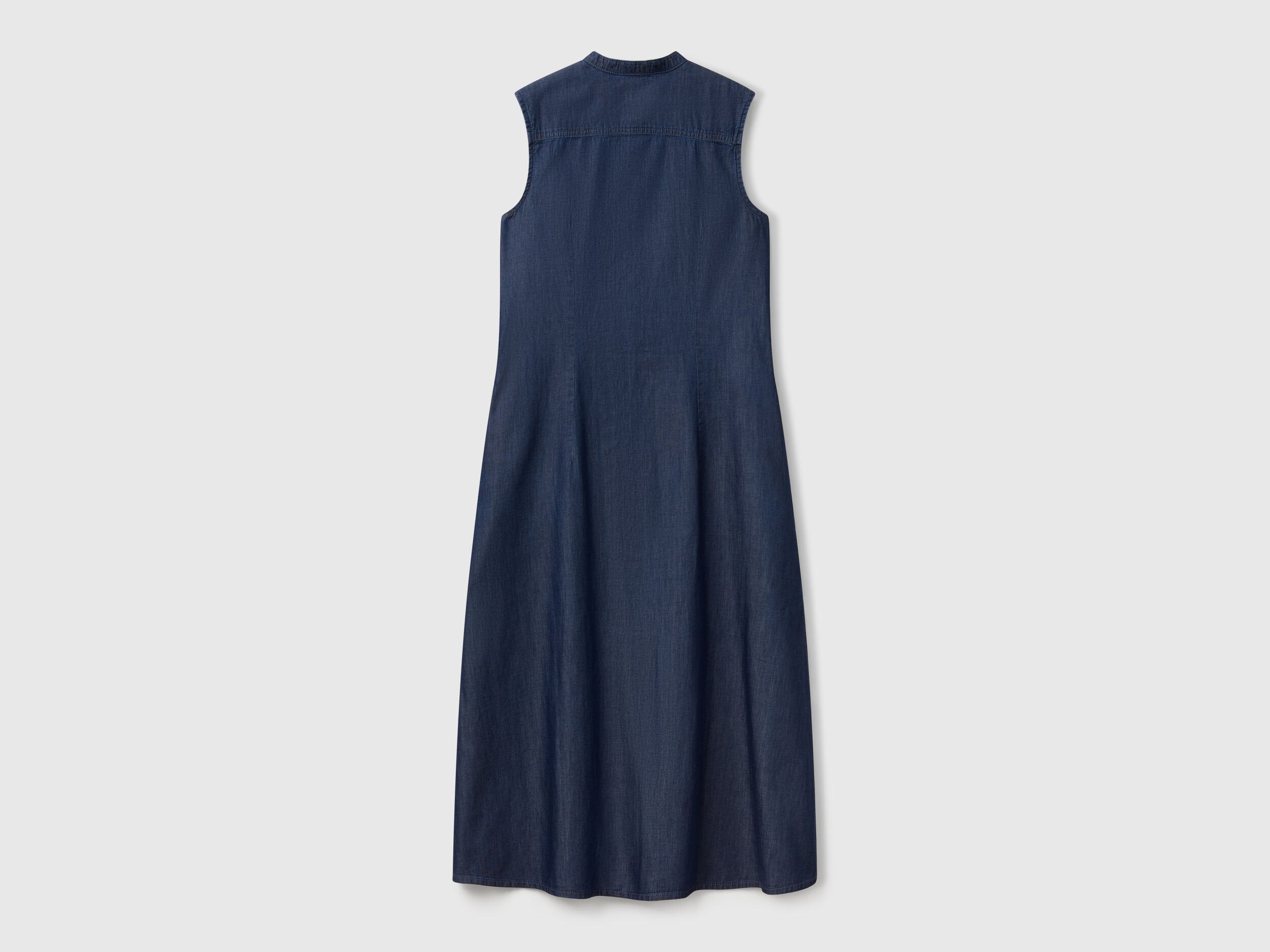 Benetton_Sleeveless Shirt Dress in Chambray_44KCDV0BH_901_05