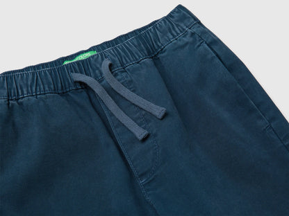 Benetton Dark Blue Boys Drawstring Cargo Pants SKU: 44KYCF05Z_97T Image 03