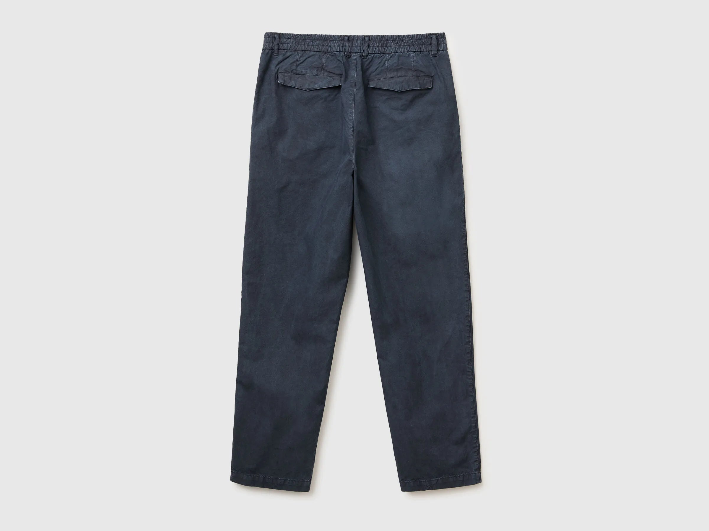 Benetton Dark Blue Men Carrot-Fit Chinos SKU: 44L0UF068_9C1 Image 02