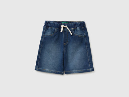 Benetton Dark blue Boys Denim-Effect Bermuda Shorts SKU: 44LGG903M_901 Image 01