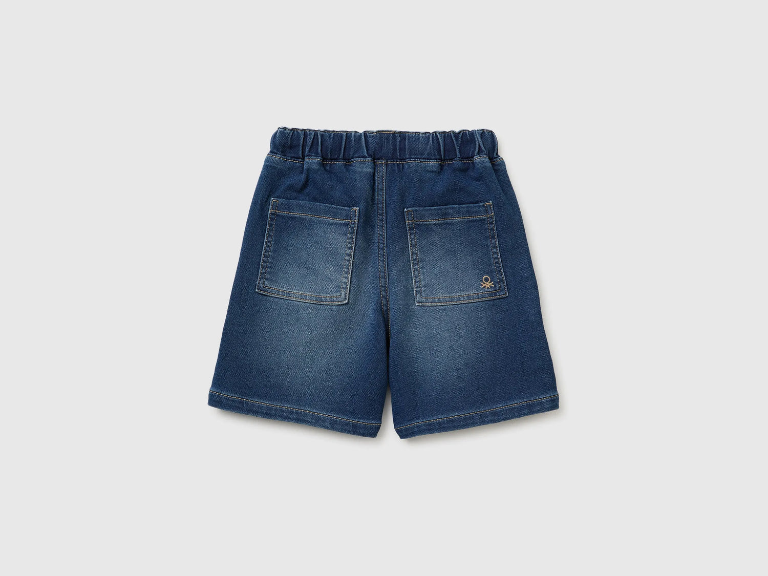Benetton Dark blue Boys Denim-Effect Bermuda Shorts SKU: 44LGG903M_901 Image 02