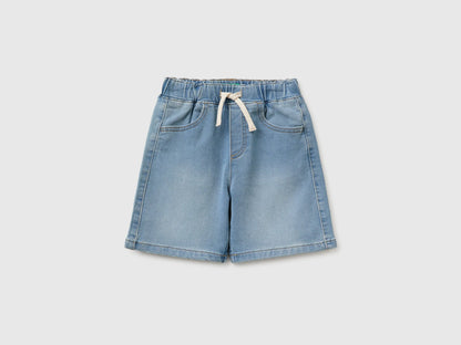 Benetton Light blue Boys Denim-Effect Bermuda Shorts SKU: 44LGG903M_902 Image 01
