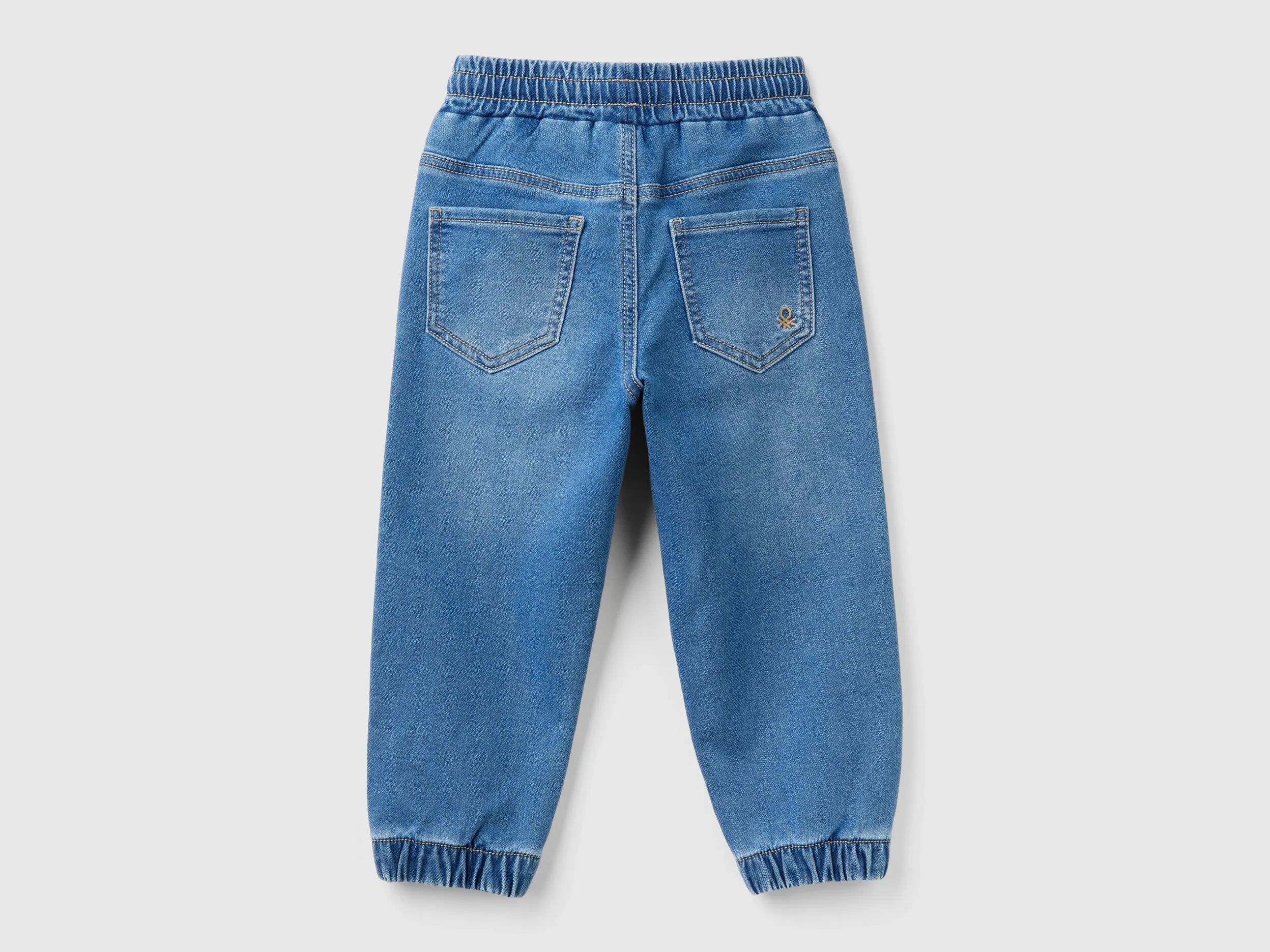 Benetton Dark Blue Boys Denim Joggers SKU: 44LGGF01V_901 Image 02