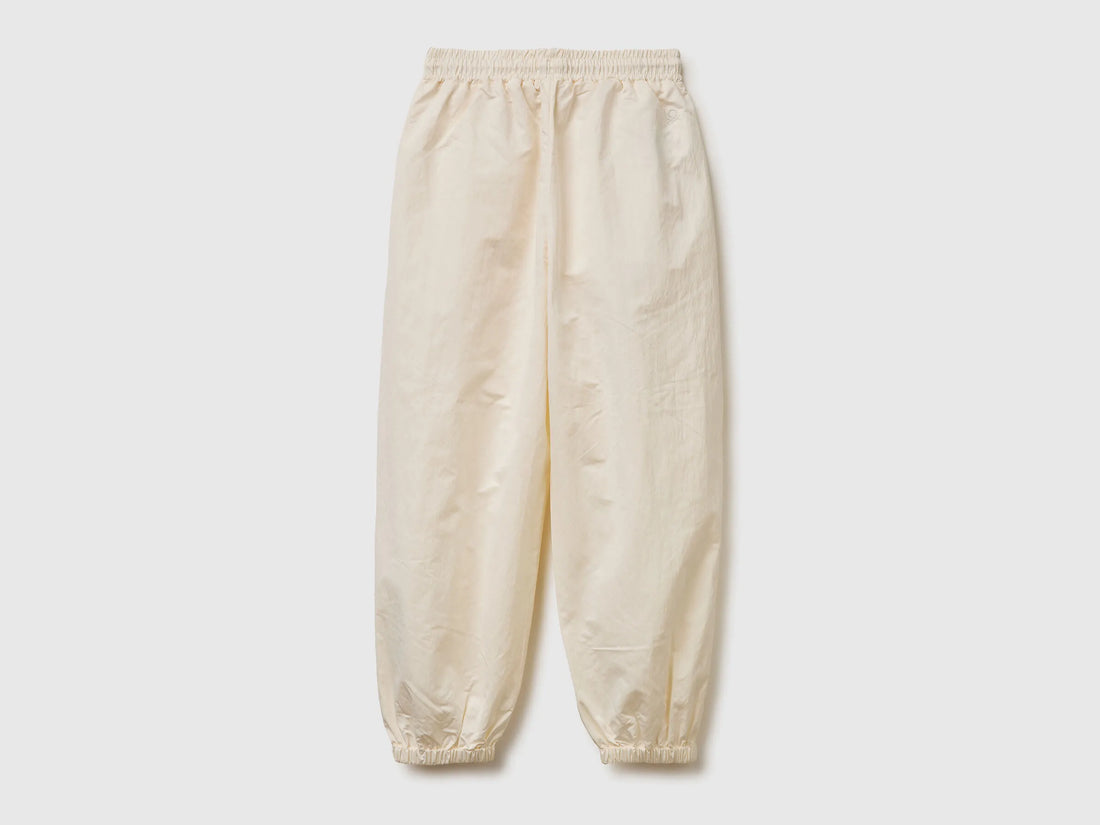 Benetton Creamy White Girls Balloon Fit Trousers SKU: 44YGCF05E_00E Image 02