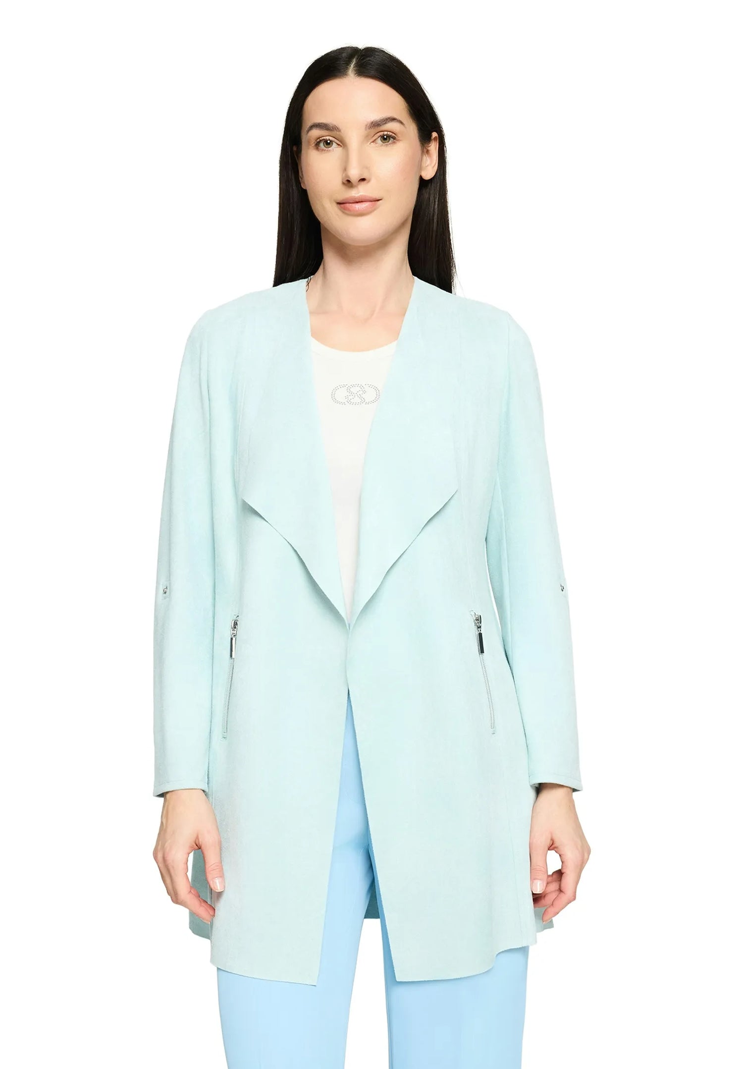 Betty Barclay Gray Mist Women Blazer Jacket Long 1/1 Sleeve SKU: 4520-1673_8270 Image 01