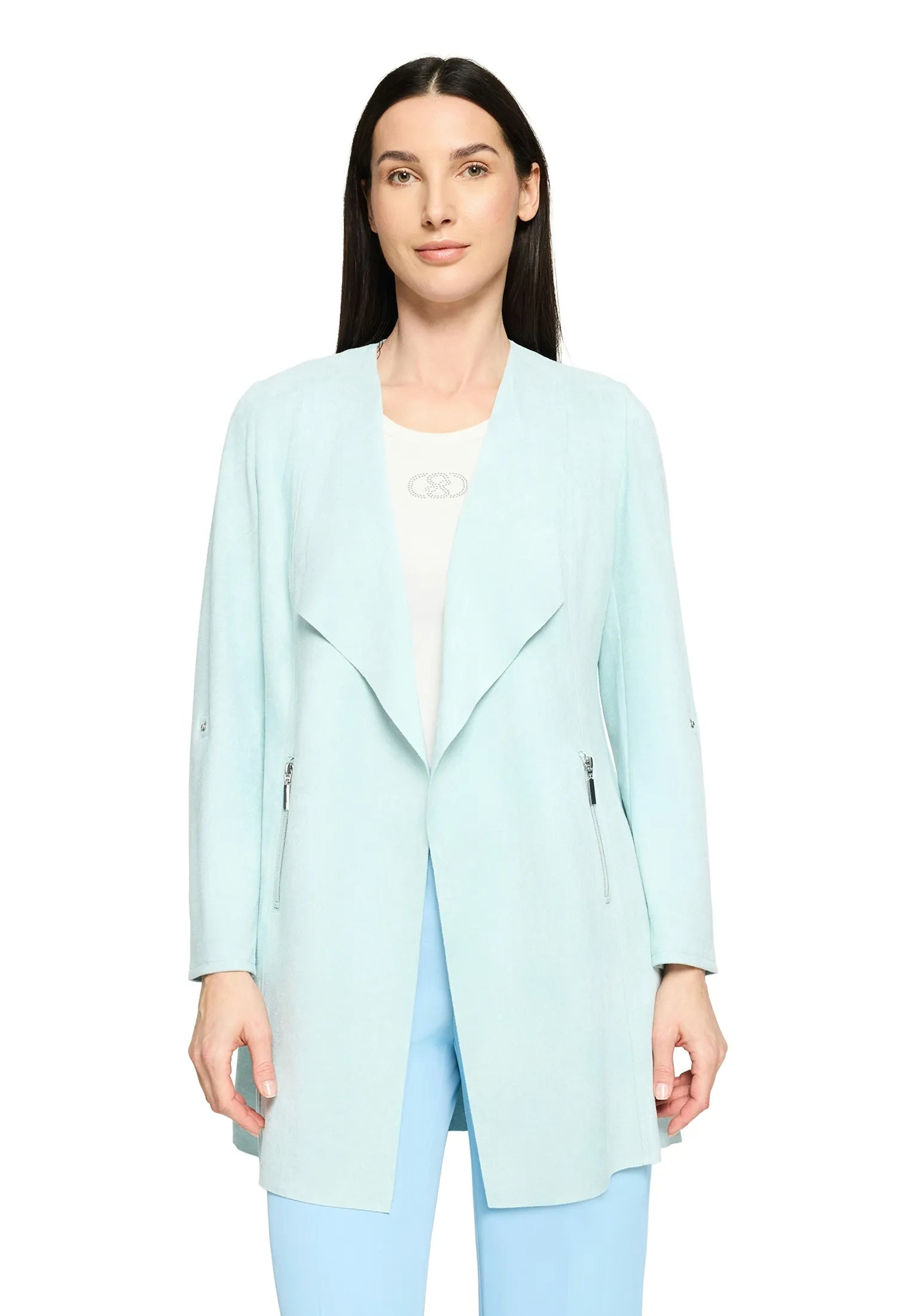 Betty Barclay Gray Mist Women Blazer Jacket Long 1/1 Sleeve SKU: 4520-1673_8270 Image 01