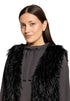Betty Barclay Black Women Faux Fur Vest with Fringe SKU: 4533-3036_9045 Image 01