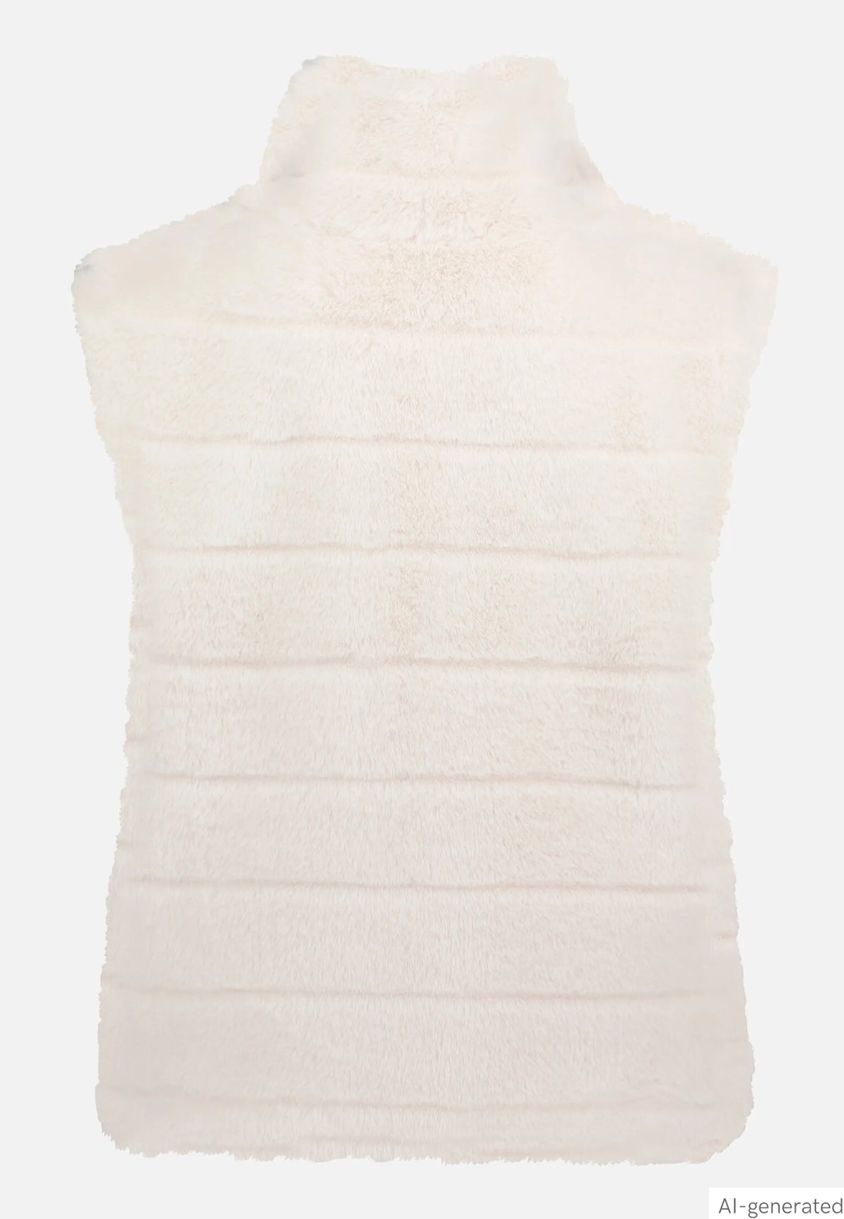 Betty Barclay White Sand Women Faux Fur Vest with Stand-Up Collar SKU: 4540-3043_1032 Image 05