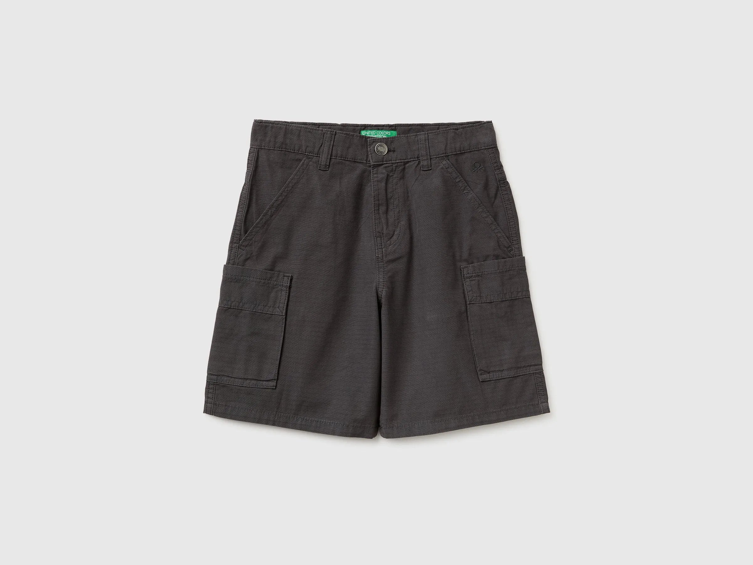 Benetton Dark gray Boys Bermuda Shorts with Pockets SKU: 456SC904V_19E Image 01