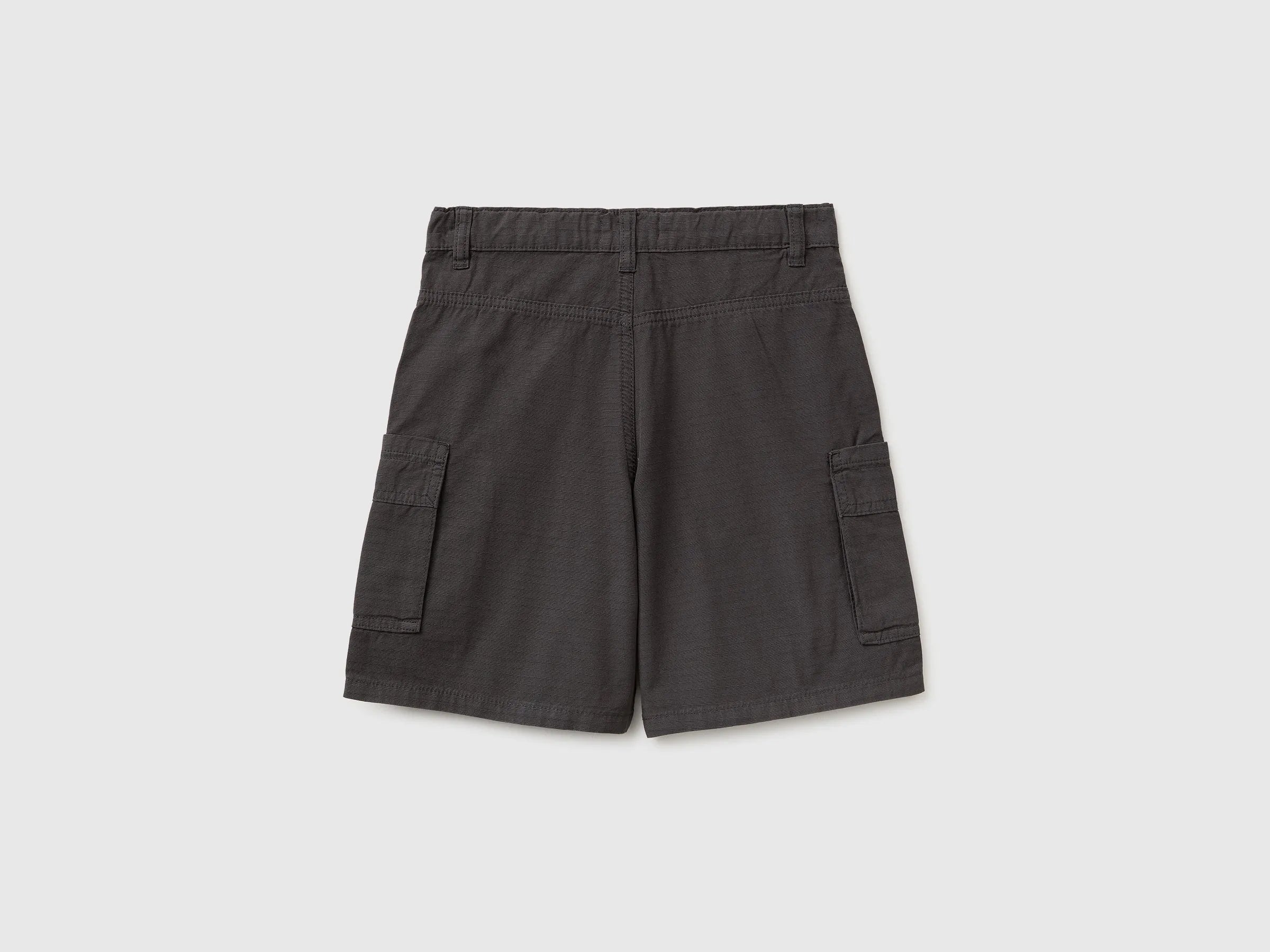 Benetton Dark gray Boys Bermuda Shorts with Pockets SKU: 456SC904V_19E Image 02