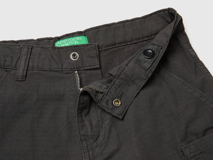 Benetton Dark gray Boys Bermuda Shorts with Pockets SKU: 456SC904V_19E Image 03