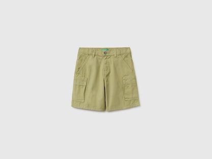 Benetton Green Boys Bermuda Shorts with Pockets SKU: 456SC904V_1Q1 Image 01