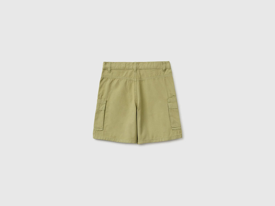 Benetton Green Boys Bermuda Shorts with Pockets SKU: 456SC904V_1Q1 Image 02