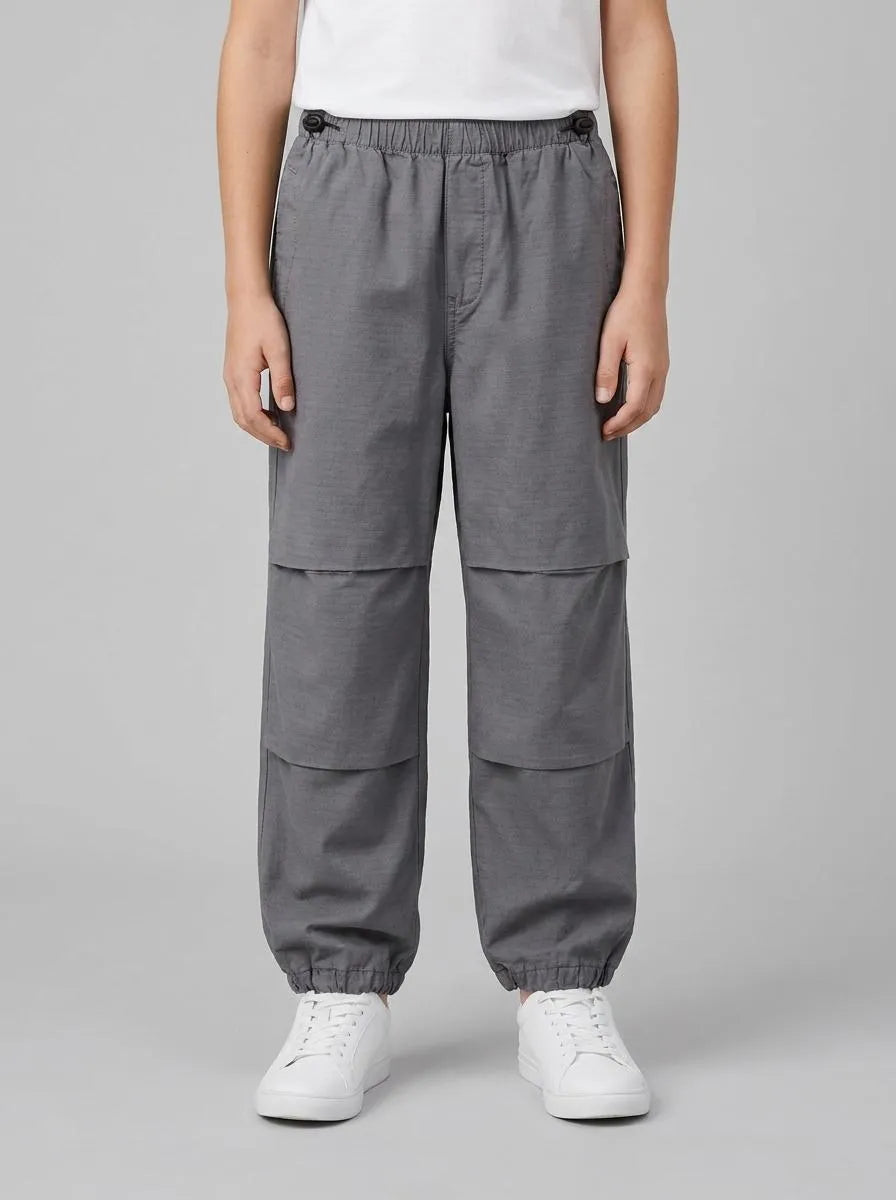 Benetton Dark Gray Boys Cotton Parachute Trousers SKU: 456SCF05N_10N Image 00