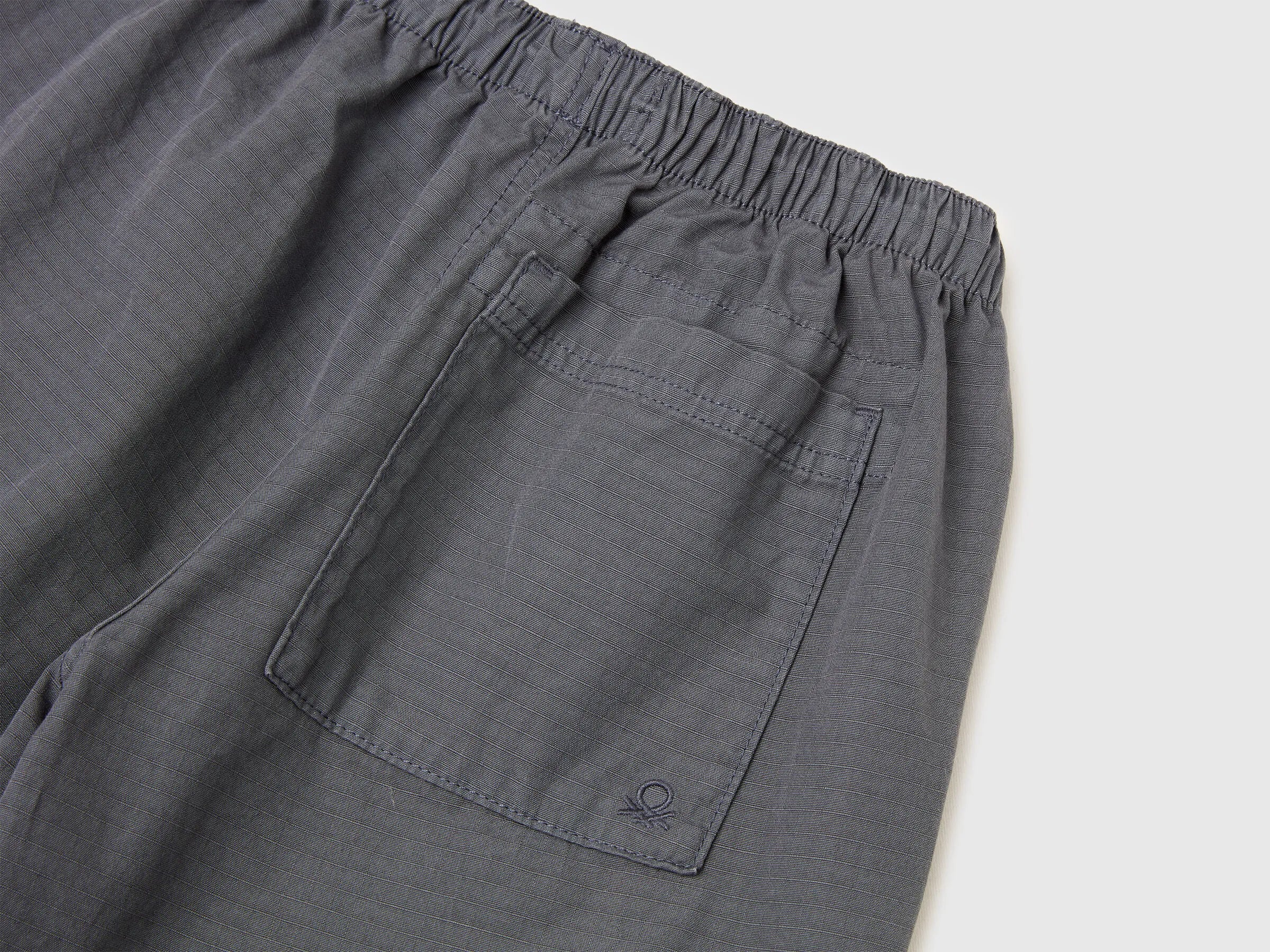 Benetton Dark Gray Boys Cotton Parachute Trousers SKU: 456SCF05N_10N Image 03