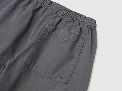Benetton Dark Gray Boys Cotton Parachute Trousers SKU: 456SCF05N_10N Image 03