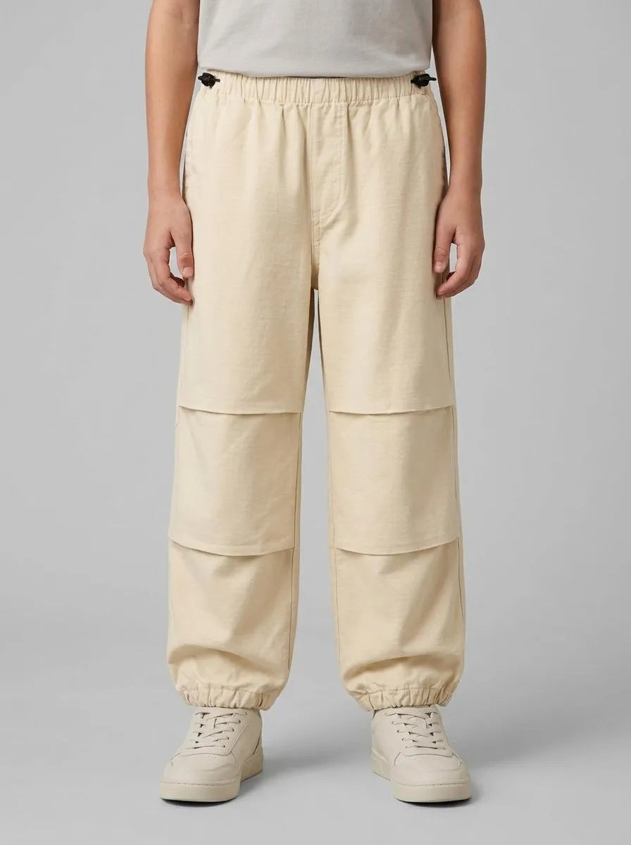 Benetton Beige Boys Cotton Parachute Trousers SKU: 456SCF05N_152 Image 00