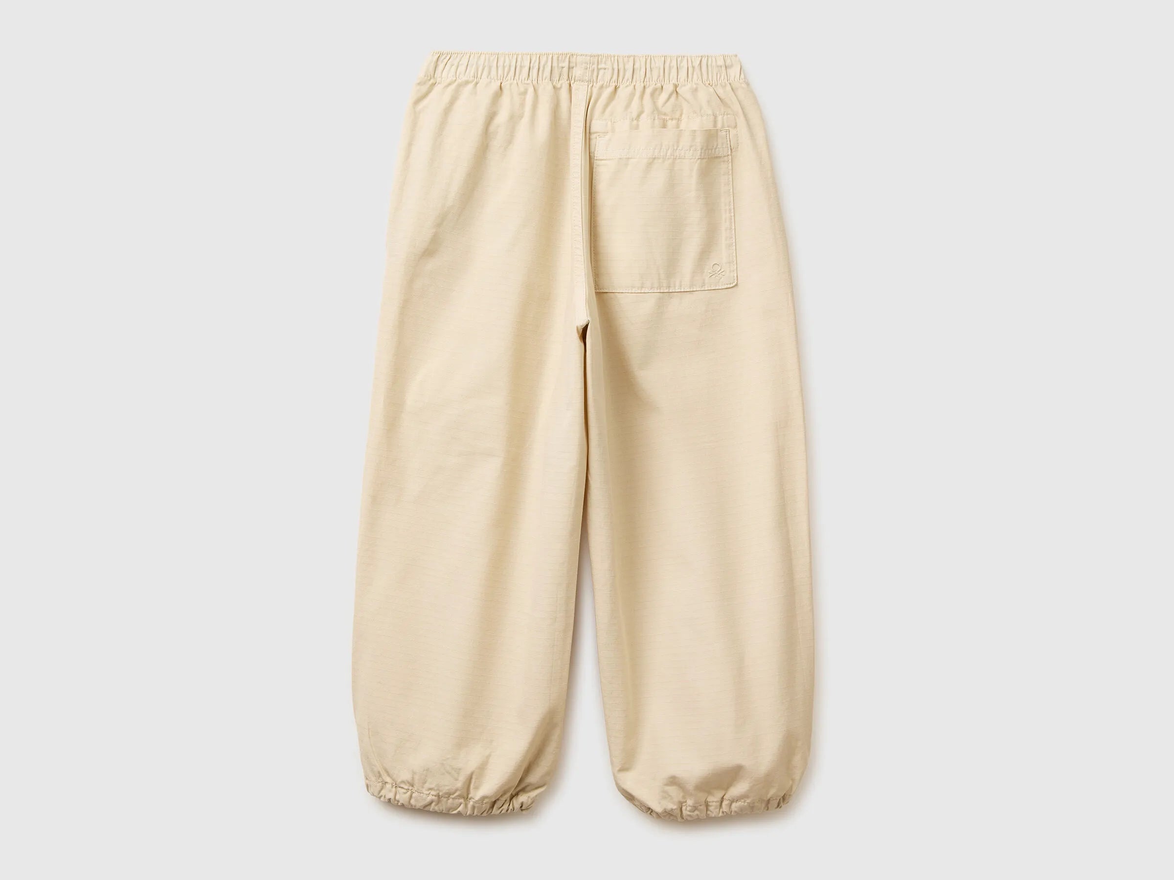 Benetton Beige Boys Cotton Parachute Trousers SKU: 456SCF05N_152 Image 02