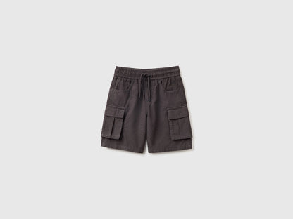 Benetton Grey Boys Bermuda Shorts with Pockets SKU: 456SG903N_19E Image 01