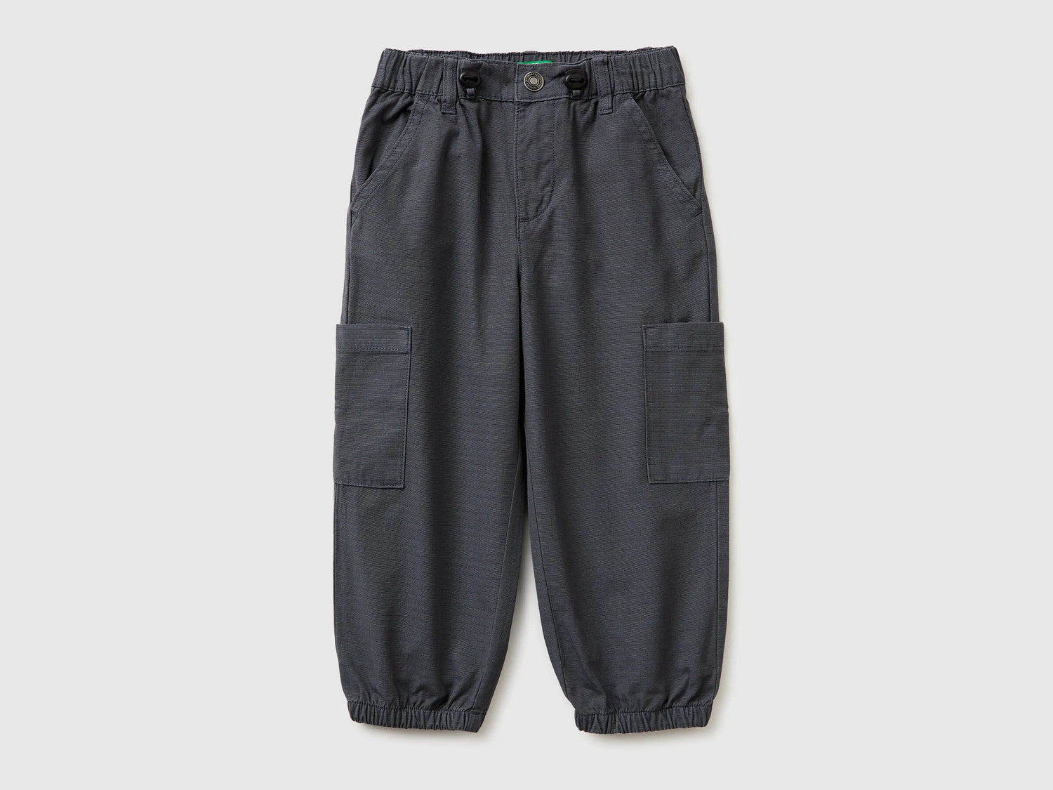 Benetton Dark Gray Boys Parachute Cargo Pants SKU: 456SGF01R_10N Image 01