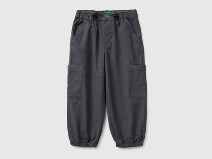Benetton Dark Gray Boys Parachute Cargo Pants SKU: 456SGF01R_10N Image 01