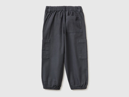 Benetton Dark Gray Boys Parachute Cargo Pants SKU: 456SGF01R_10N Image 02