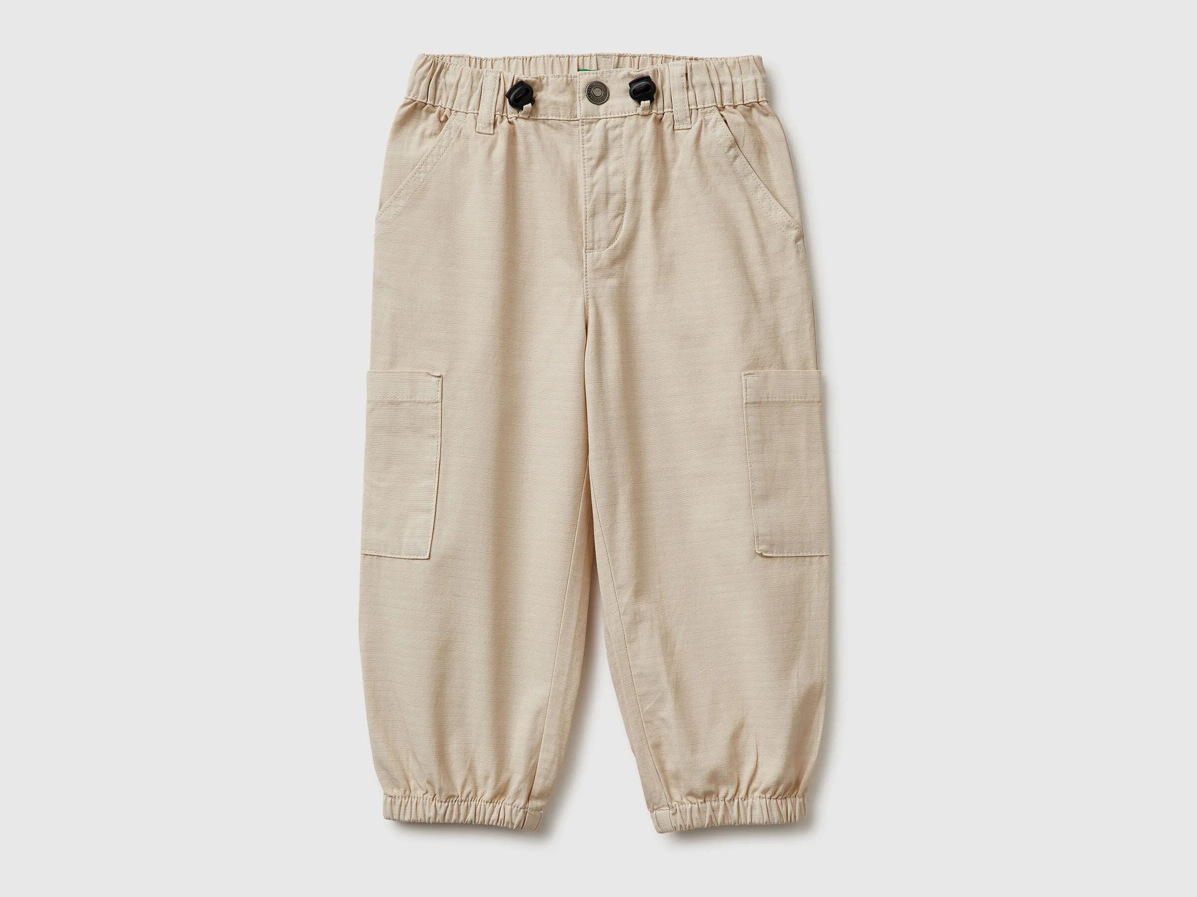 Benetton Beige Boys Parachute Cargo Pants SKU: 456SGF01R_152 Image 01
