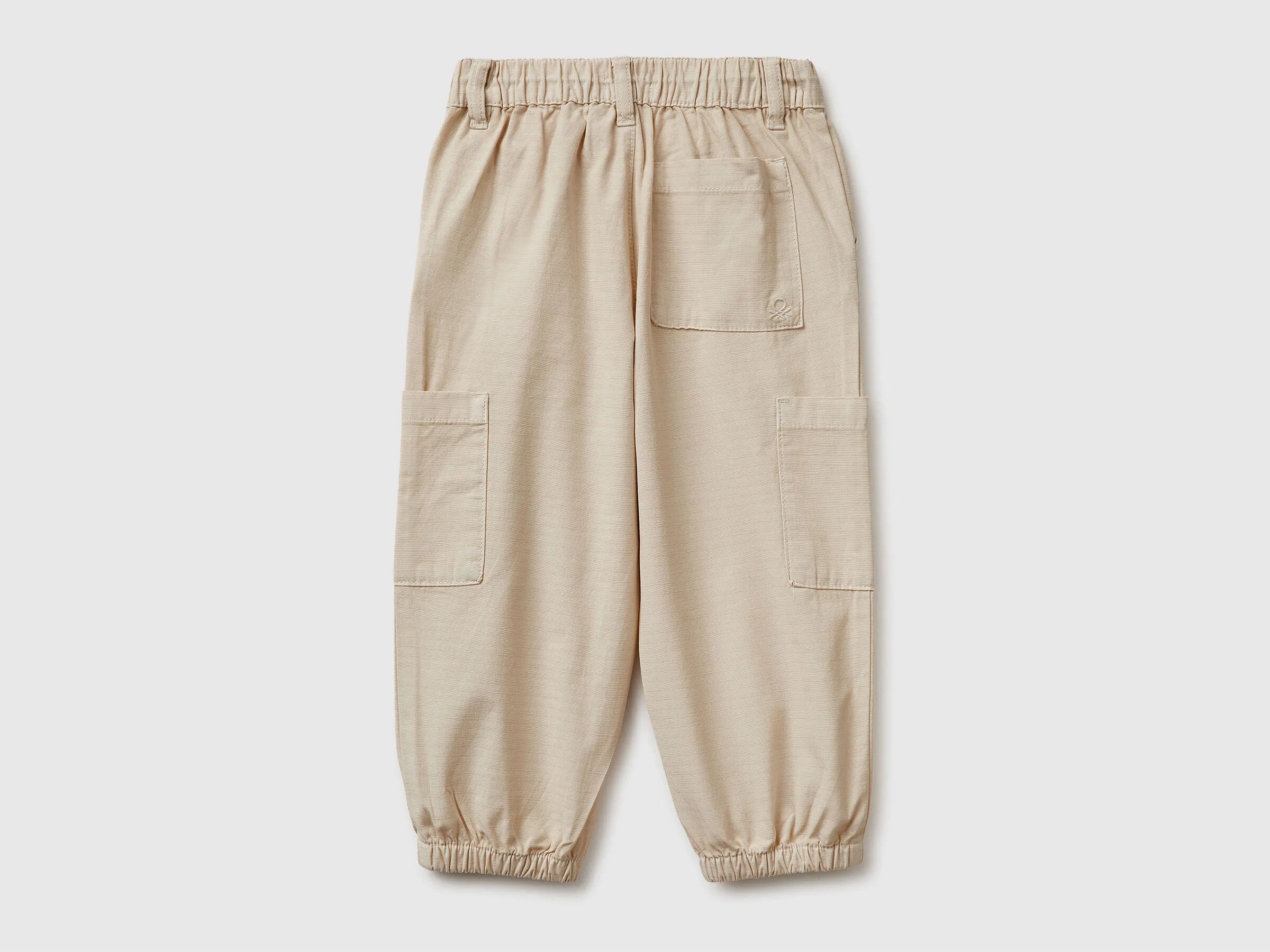 Benetton Beige Boys Parachute Cargo Pants SKU: 456SGF01R_152 Image 02