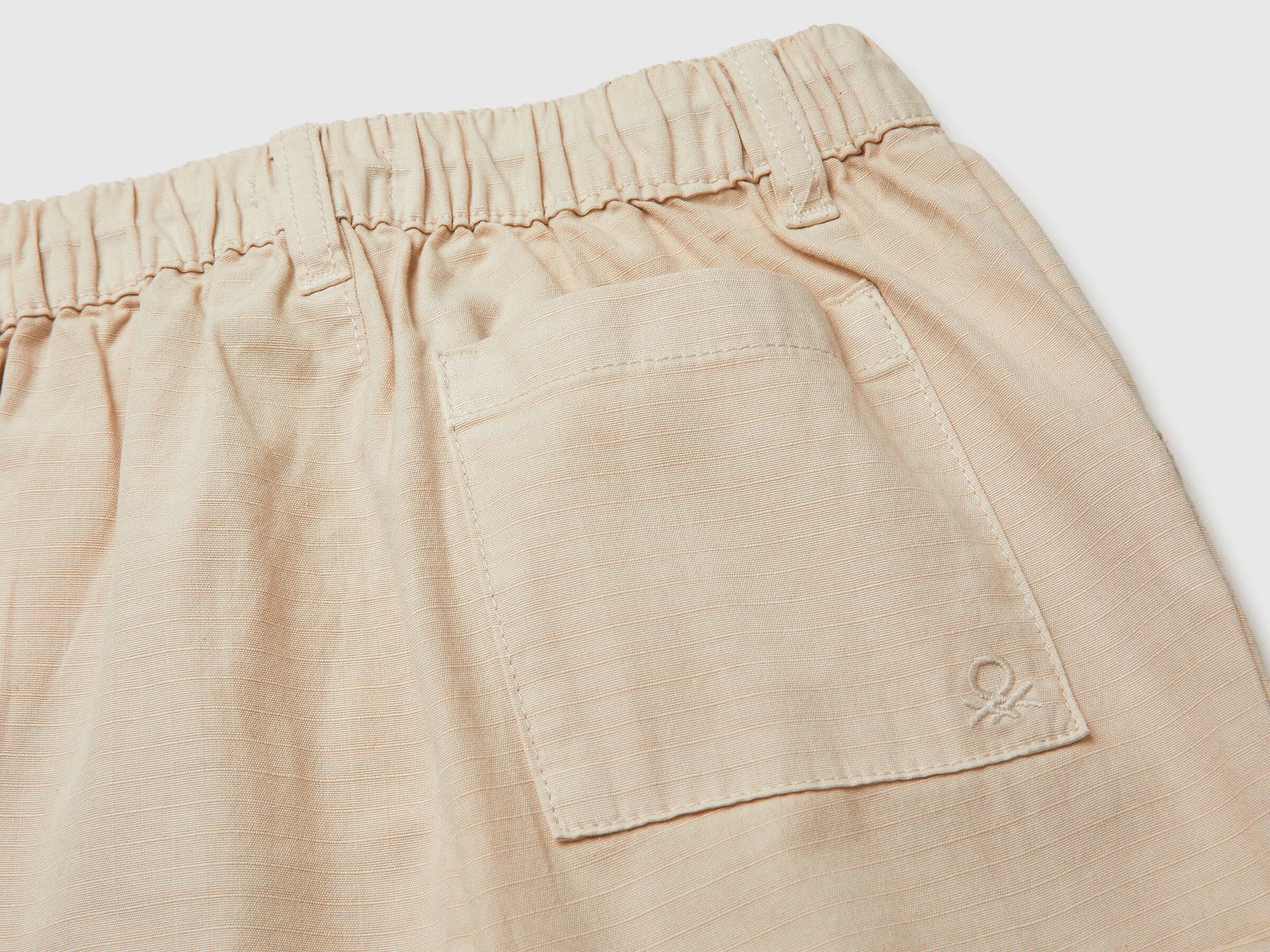 Benetton Beige Boys Parachute Cargo Pants SKU: 456SGF01R_152 Image 03