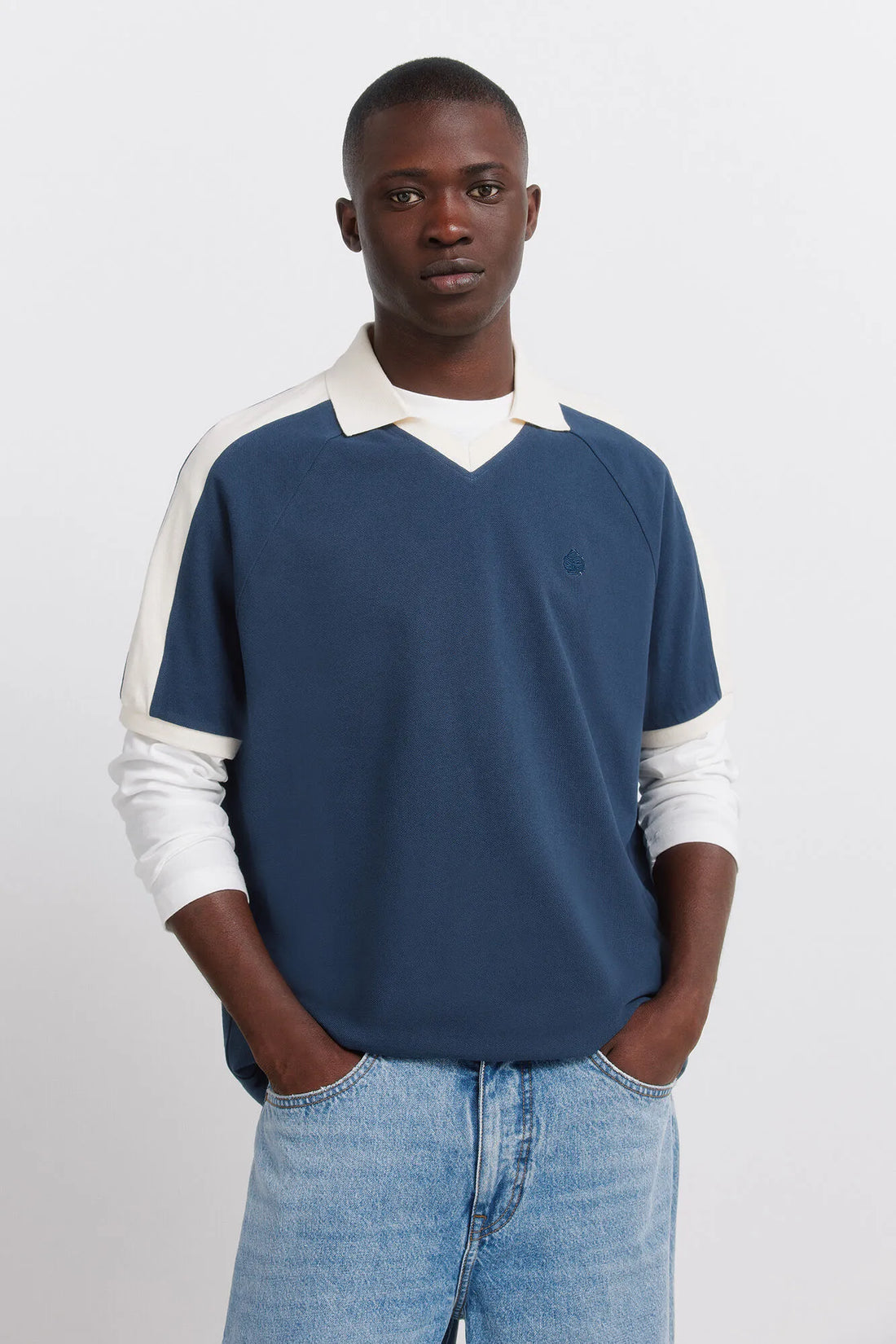 Springfield Blue Men PiquŽ Sporty Contrast Regular Fit Polo Shirt SKU: 4583283_17 Image 01