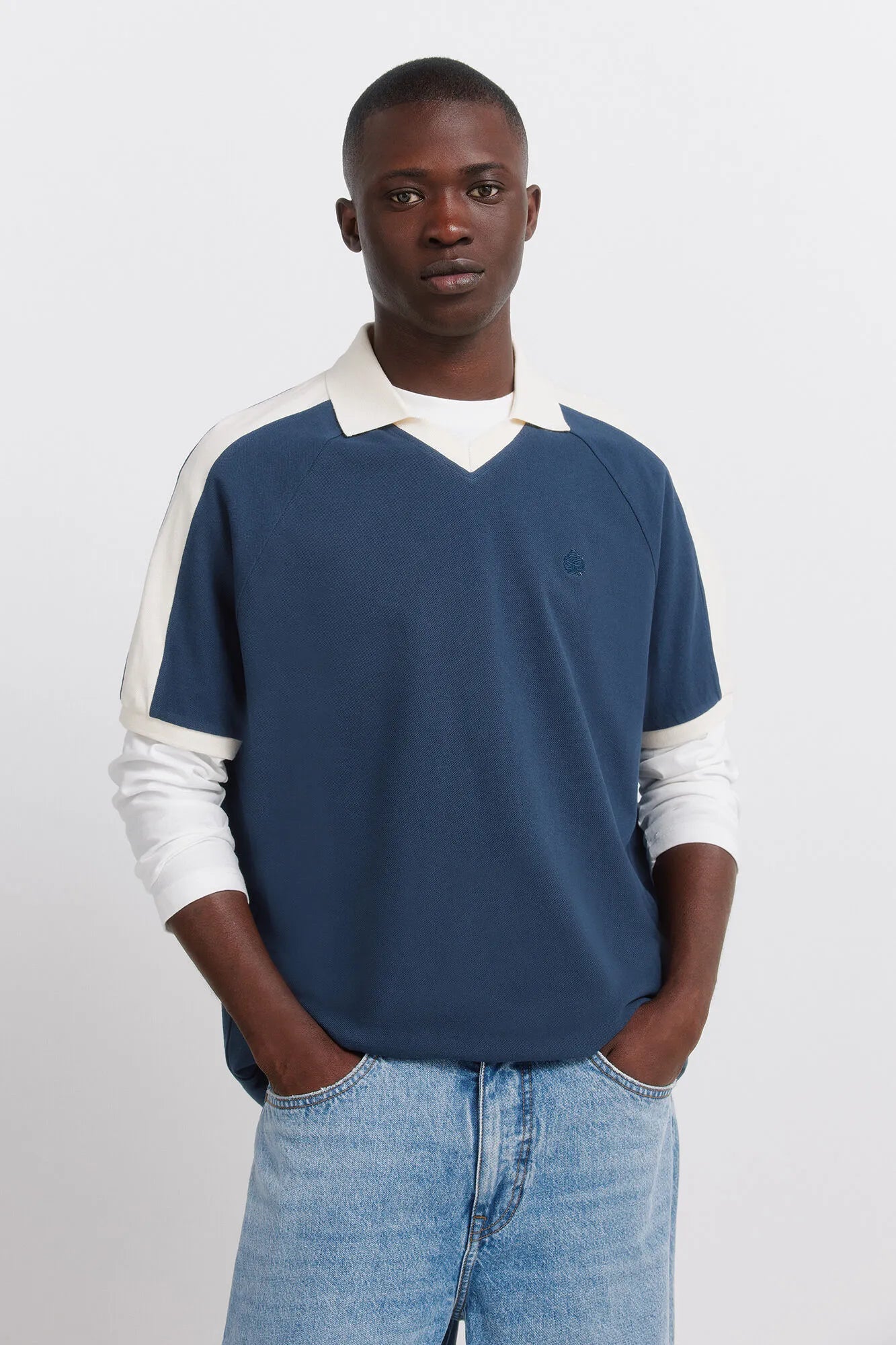 Springfield Blue Men PiquŽ Sporty Contrast Regular Fit Polo Shirt SKU: 4583283_17 Image 01