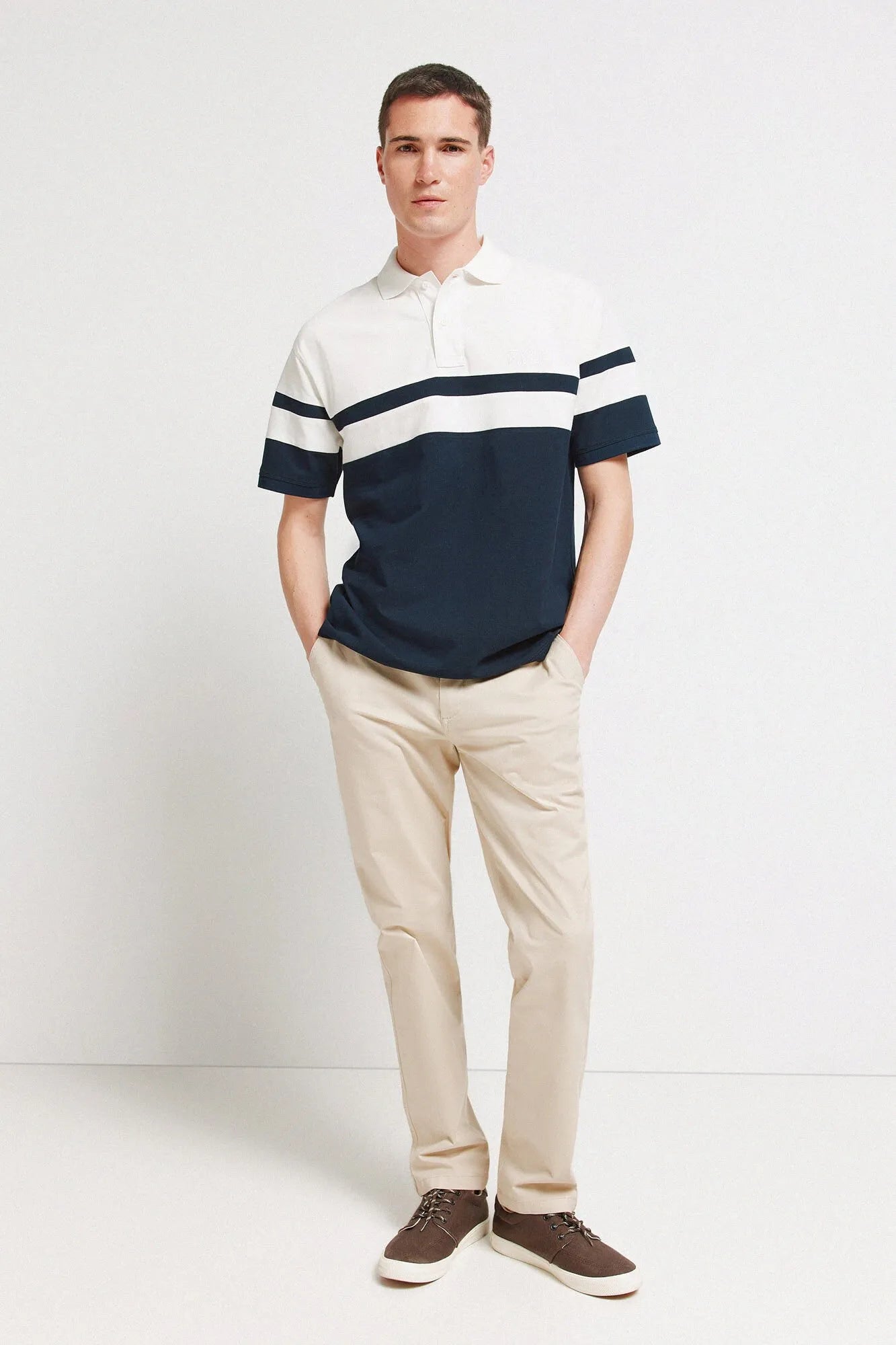 Springfield Blue Men PiquŽ Regular Fit Polo Shirt SKU: 4583286_11 Image 02