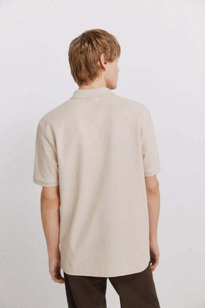 Springfield Beige Men PiquŽ Zip Regular Fit Polo Shirt SKU: 4583288_38 Image 05