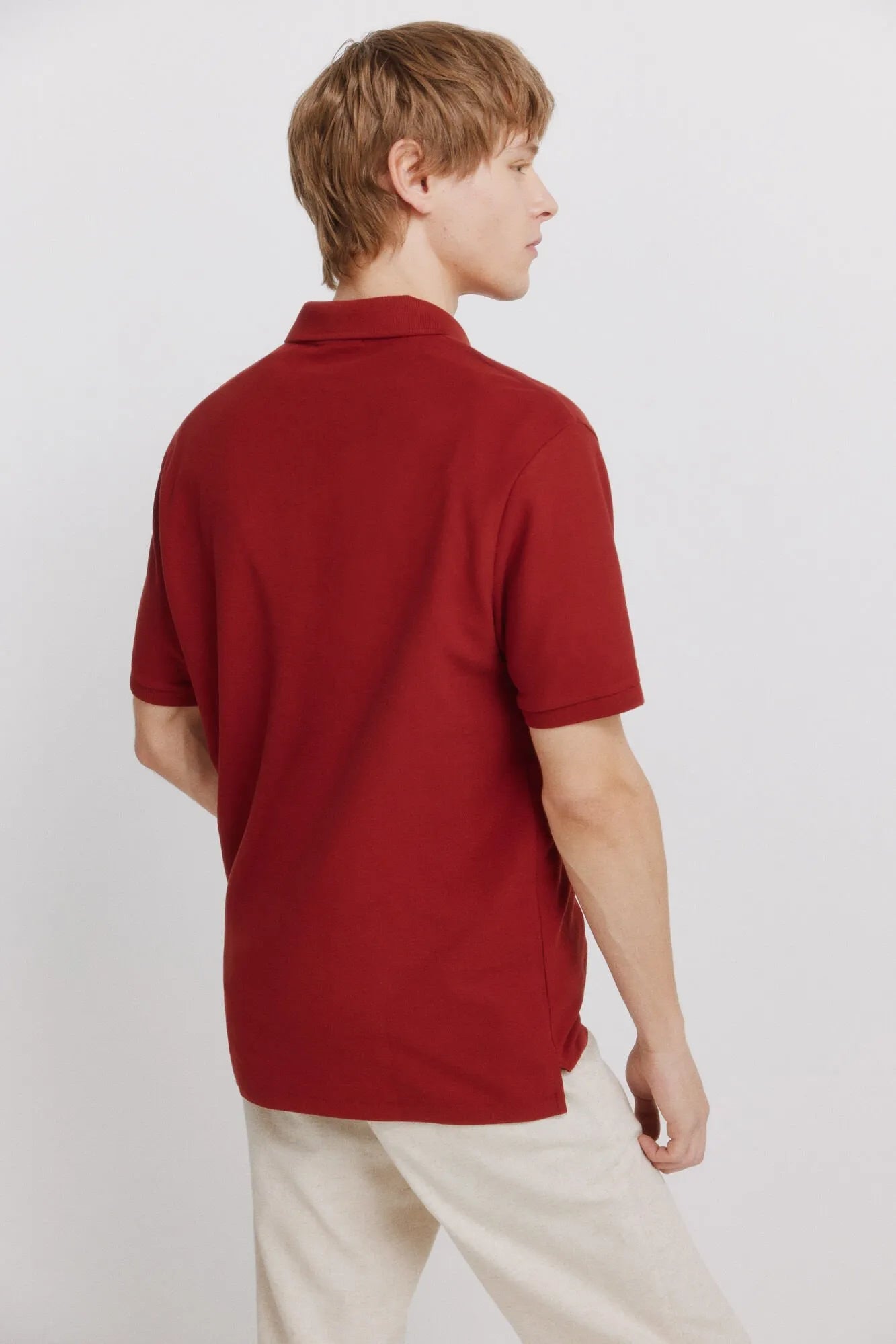 Springfield Orange Men PiquŽ Zip Regular Fit Polo Shirt SKU: 4583288_65 Image 04