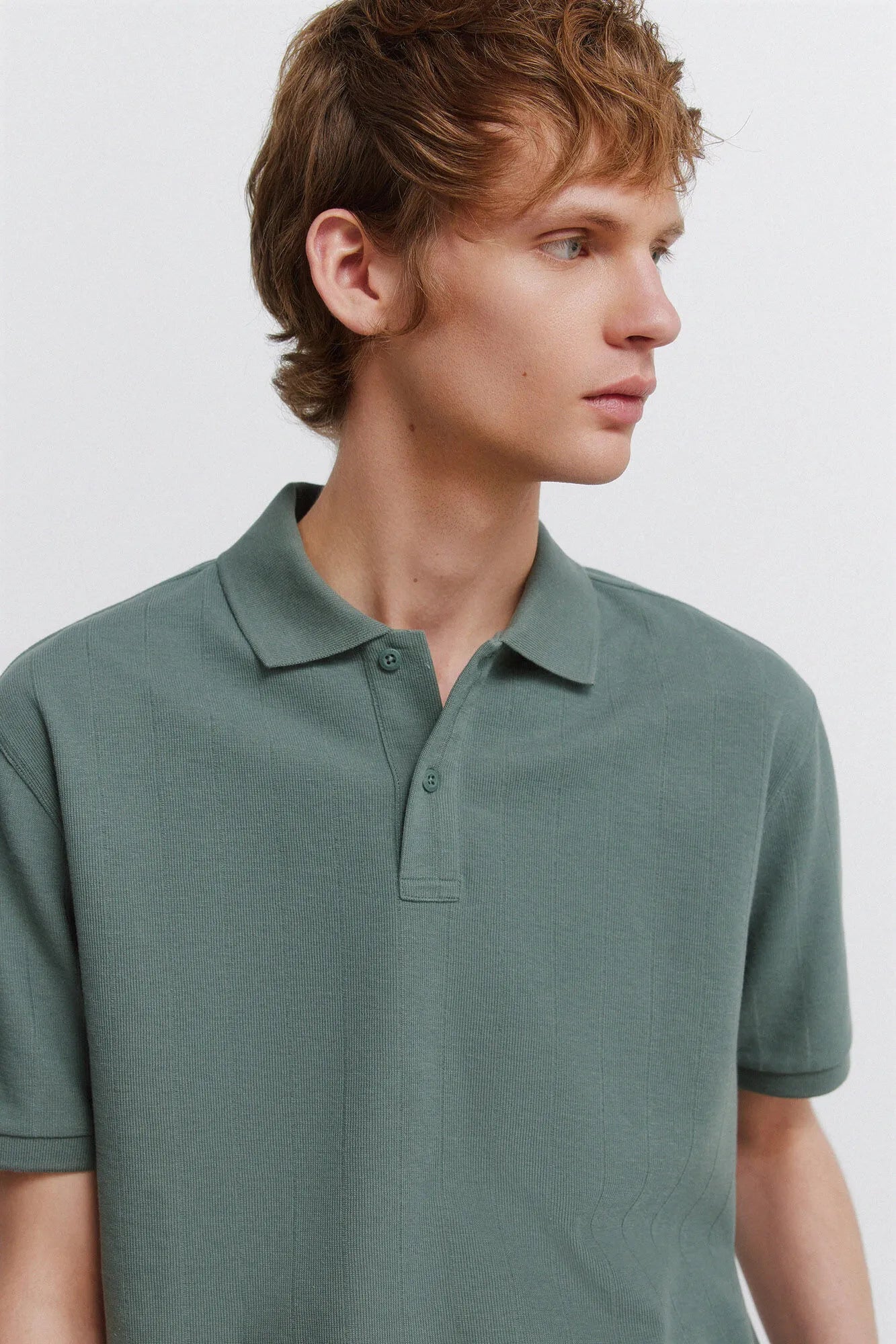 Springfield Green Men Striped Regular Fit Polo Shirt SKU: 4583291_23 Image 02