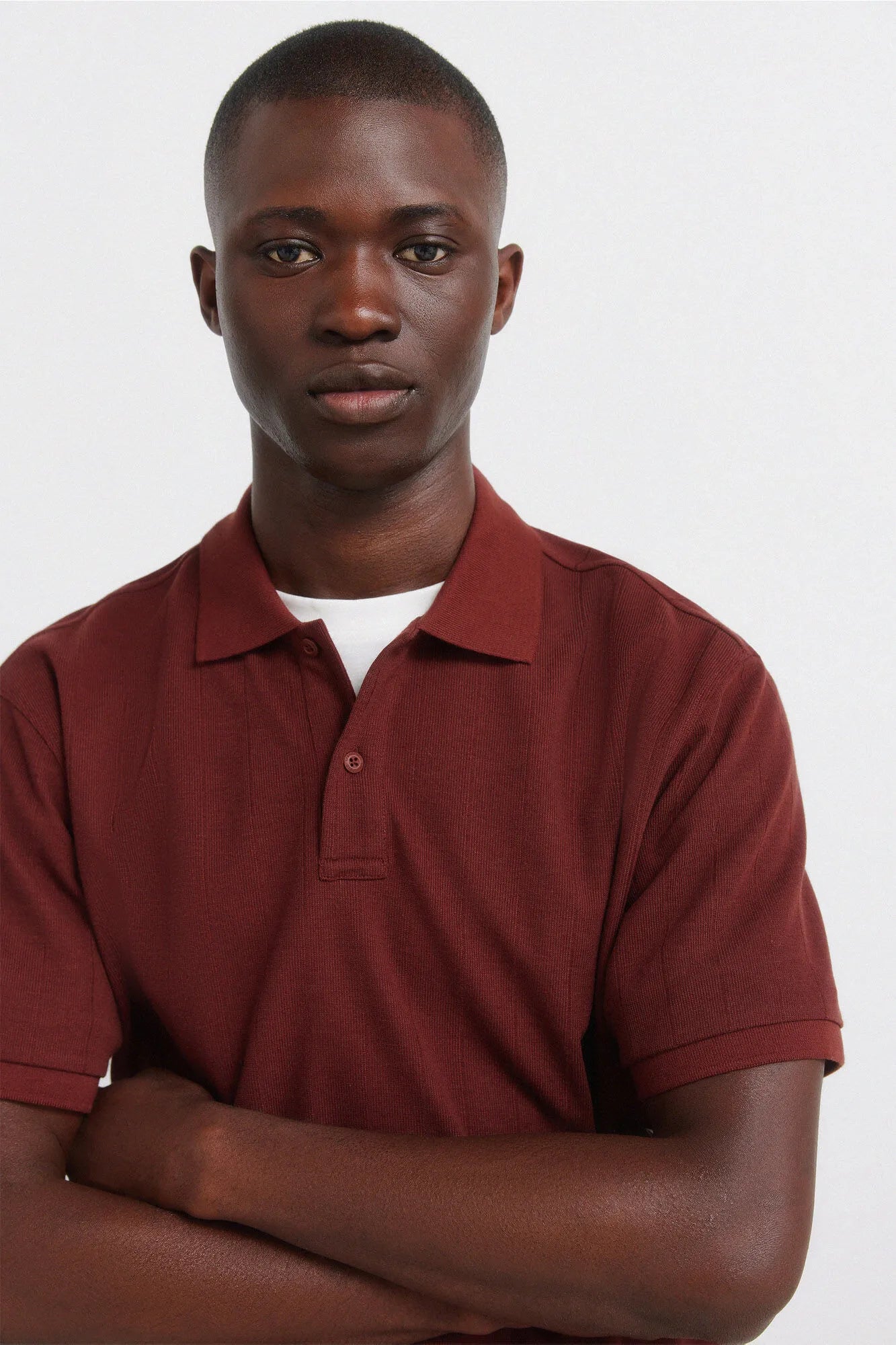 Springfield Red Men Striped Regular Fit Polo Shirt SKU: 4583291_66 Image 02