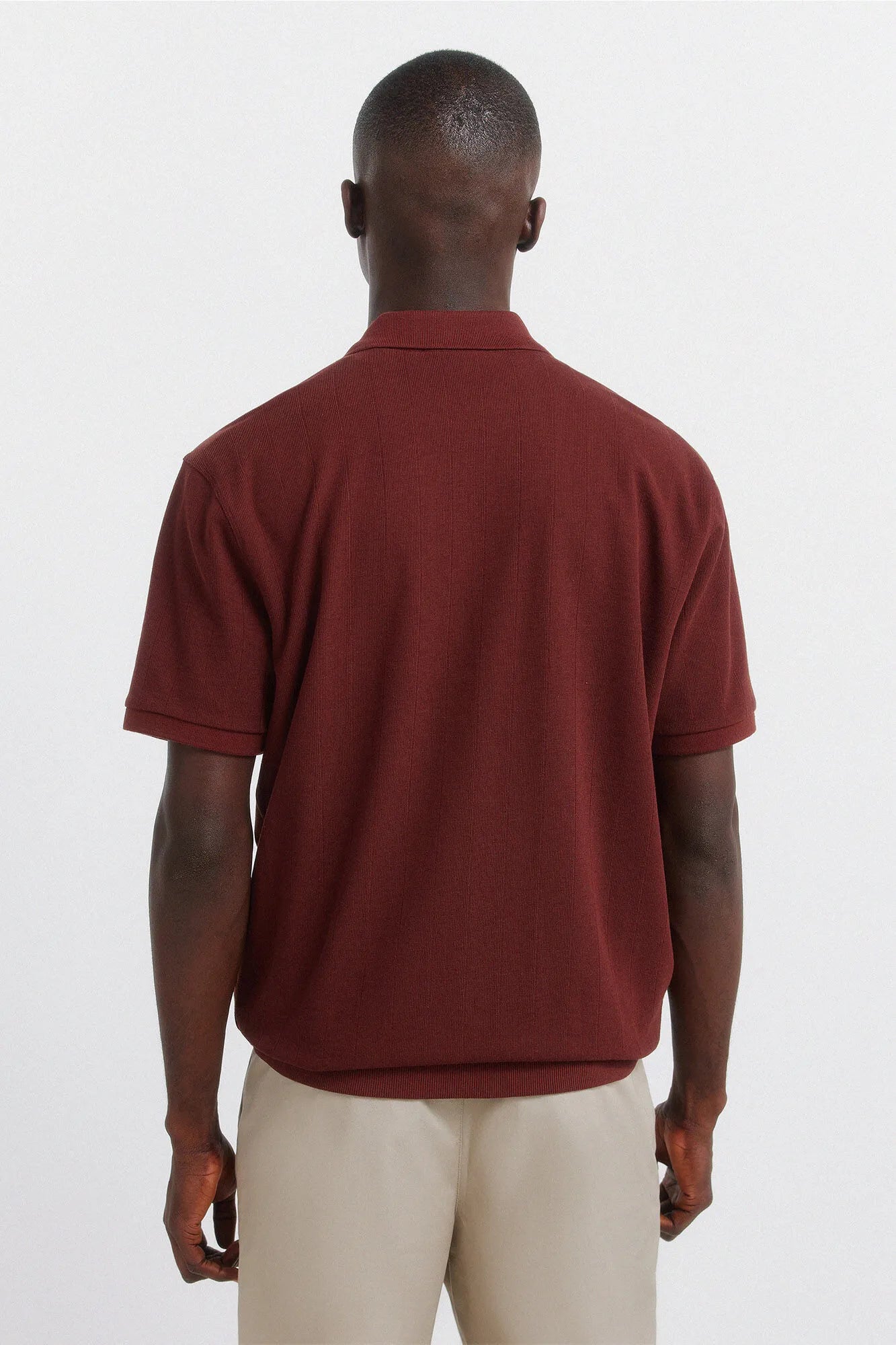 Springfield Red Men Striped Regular Fit Polo Shirt SKU: 4583291_66 Image 03